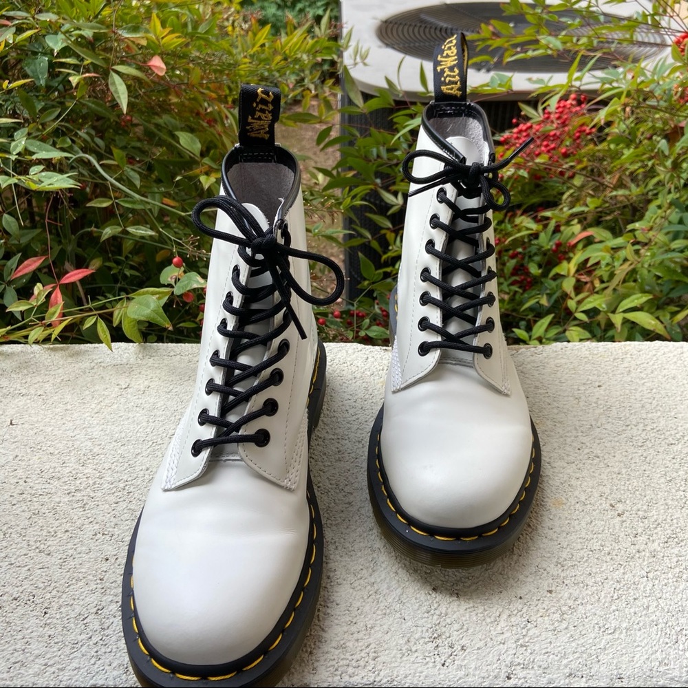 Dr. Martens White 1460 8 Eye Boots - Picture 3 of 6